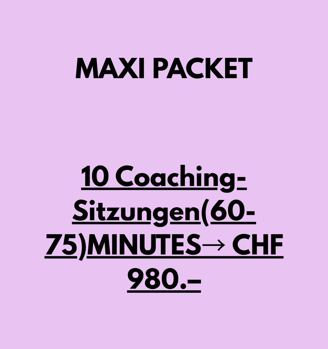 10 Online Coaching-Sitzungen → CHF 980.–