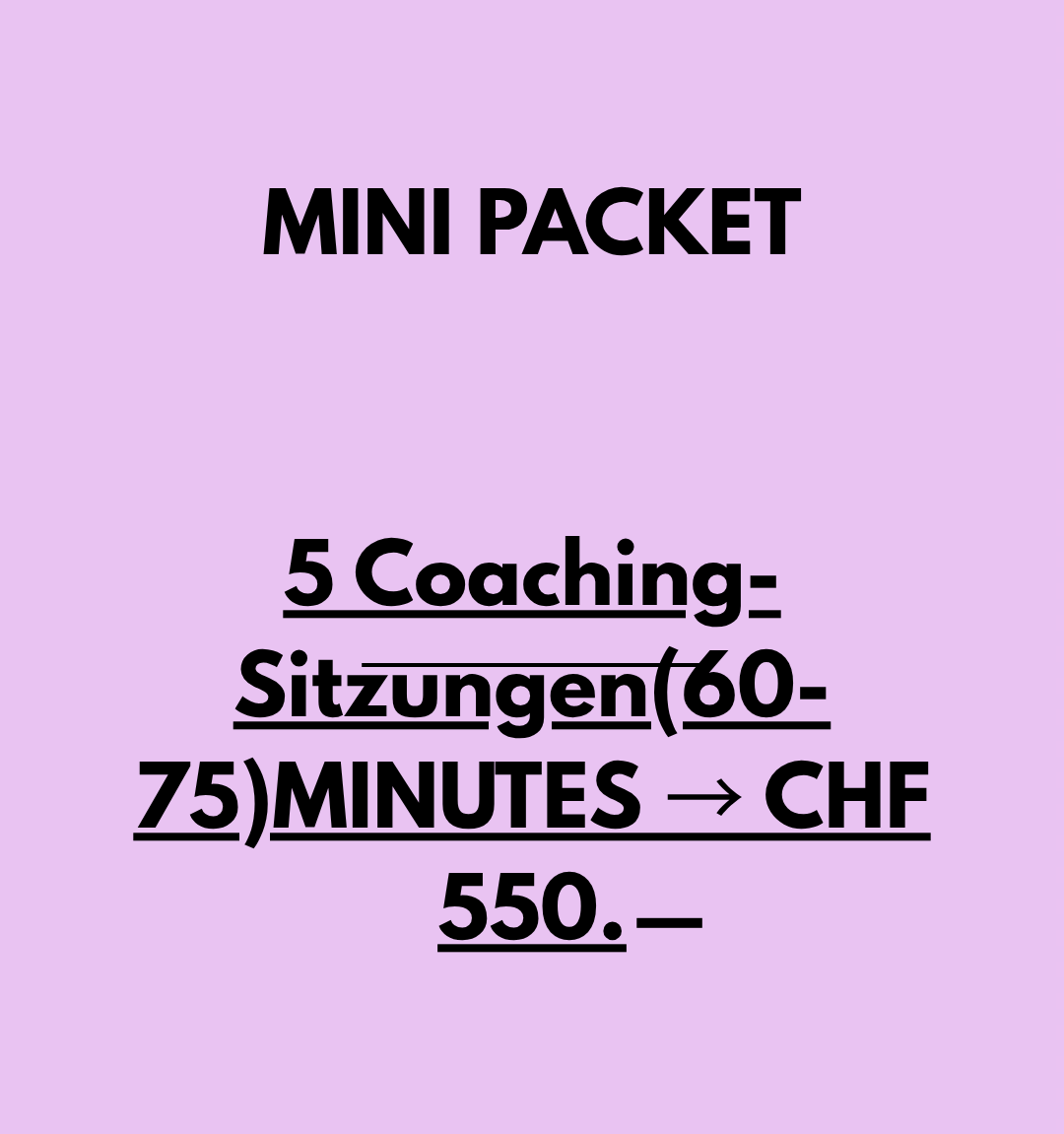 5 Online Coaching-Sitzungen → CHF 550.